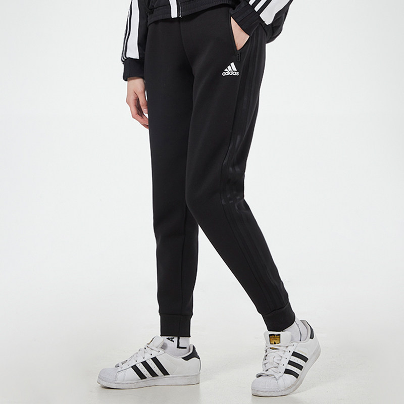 阿迪达斯拉链口袋女裤长裤子2023春季新款运动裤健身休闲裤gt6825