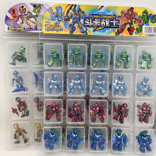 爆款斗卡战队系列人仔积木玩具摆件关节可动人偶儿童礼物益智公仔