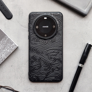 40全包防摔男士 适用于华为mate80pro真皮手机壳70pro非凡大师保护套m60rs壳中国风50新中式 行云流水 如玮