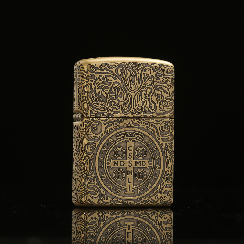 正版Zippo防风煤油打火机 千语康斯坦丁五面黄铜蚀刻重甲男士送礼