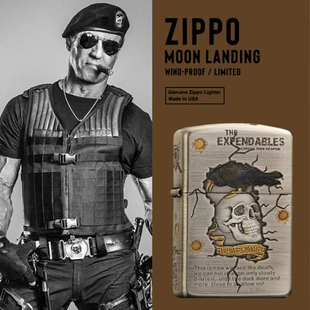 正版zippo防风煤油打火机 熏银鎏金敢死队千语五面蚀刻男收藏送礼