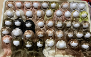 bjd软陶娃娃假发 六分四分马海毛假发 GSC 娃头毛胚假发