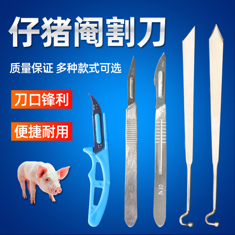 小猪用阉割刀笔式手术迷你劁猪刀柳叶斜口不锈钢煽猪刀仔猪去势刀