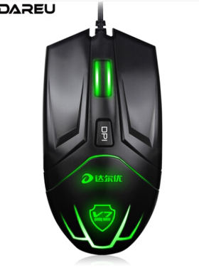 达尔优(dareu) V7 游戏便捷电竞鼠标黑色有线鼠标