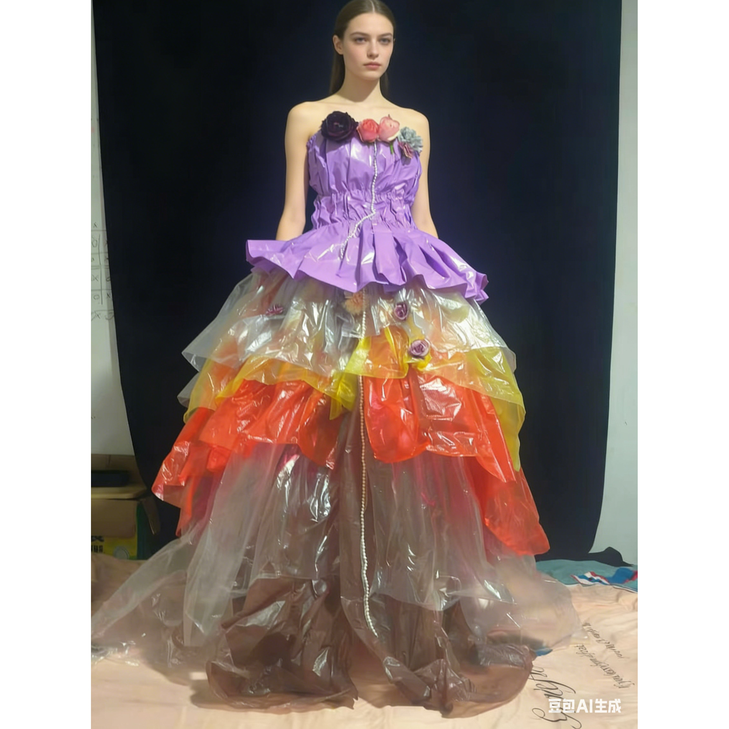 网红吸粉衣服环保舞台走秀服装