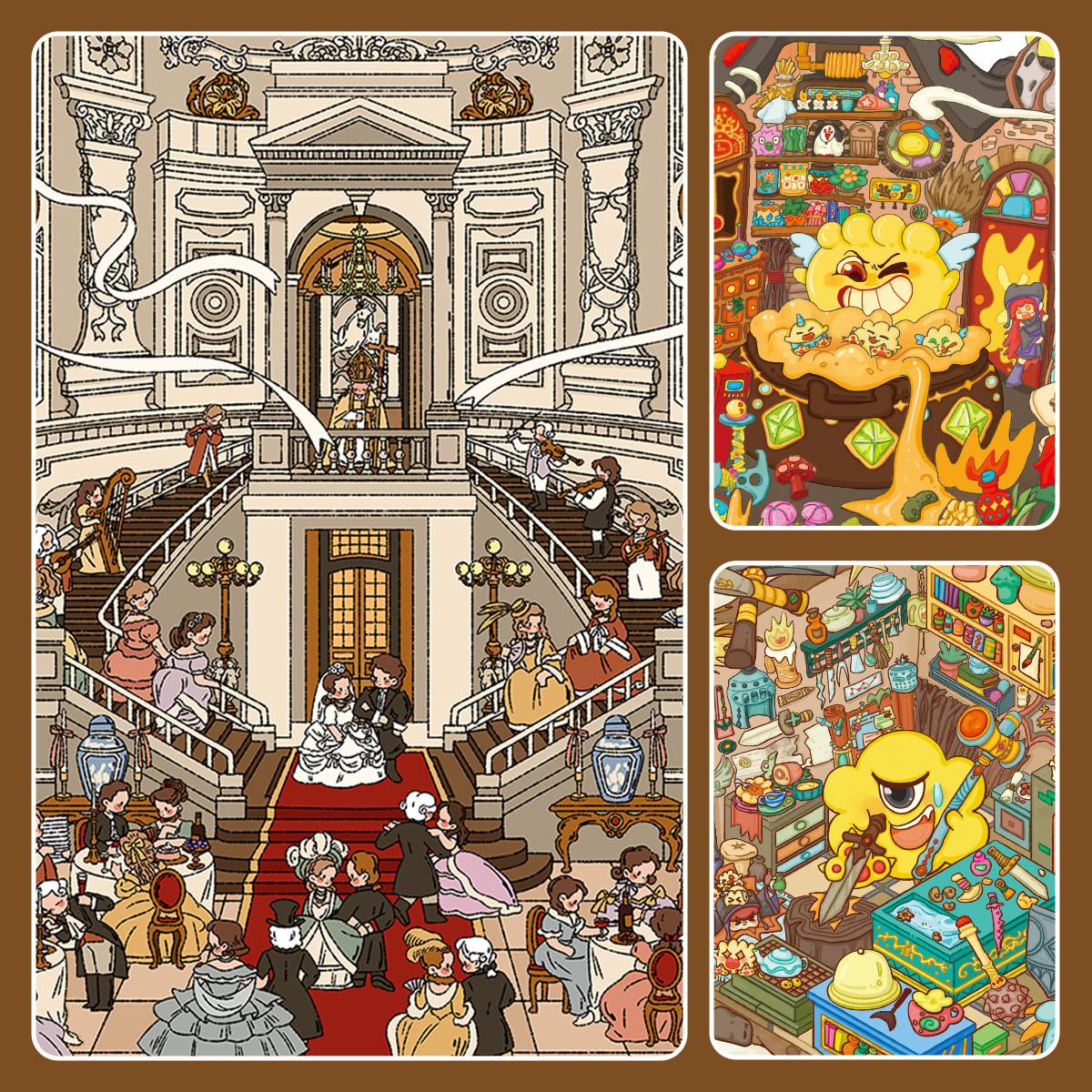 糊涂龙十月新品造景贴纸十九世纪婚宴魔女5.0小土微缩场景3D立体小屋贴画手帐手工diy儿童拼图玩具女孩,文具电教/文化用品/商务用品,贴纸/立体贴纸,淘宝优惠券,粉丝福利购,淘宝优惠卷