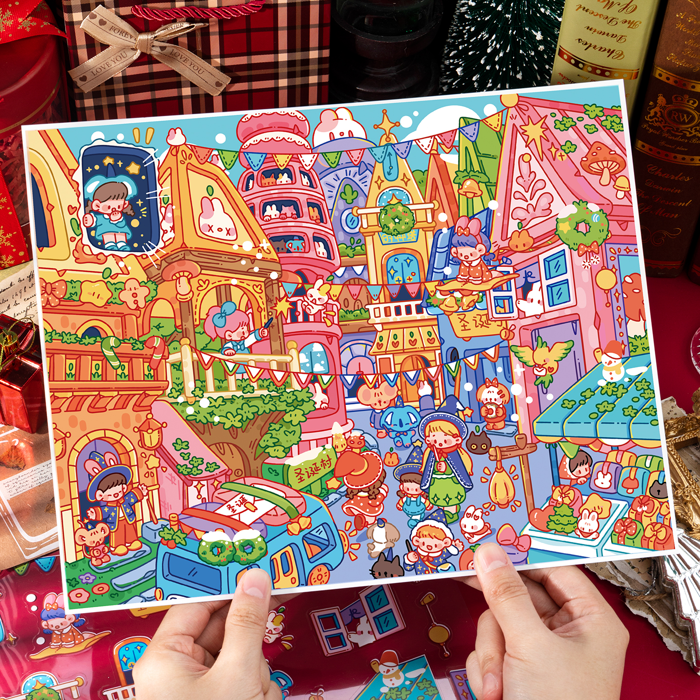 圣诞小镇造景贴纸俊贝13.0节日