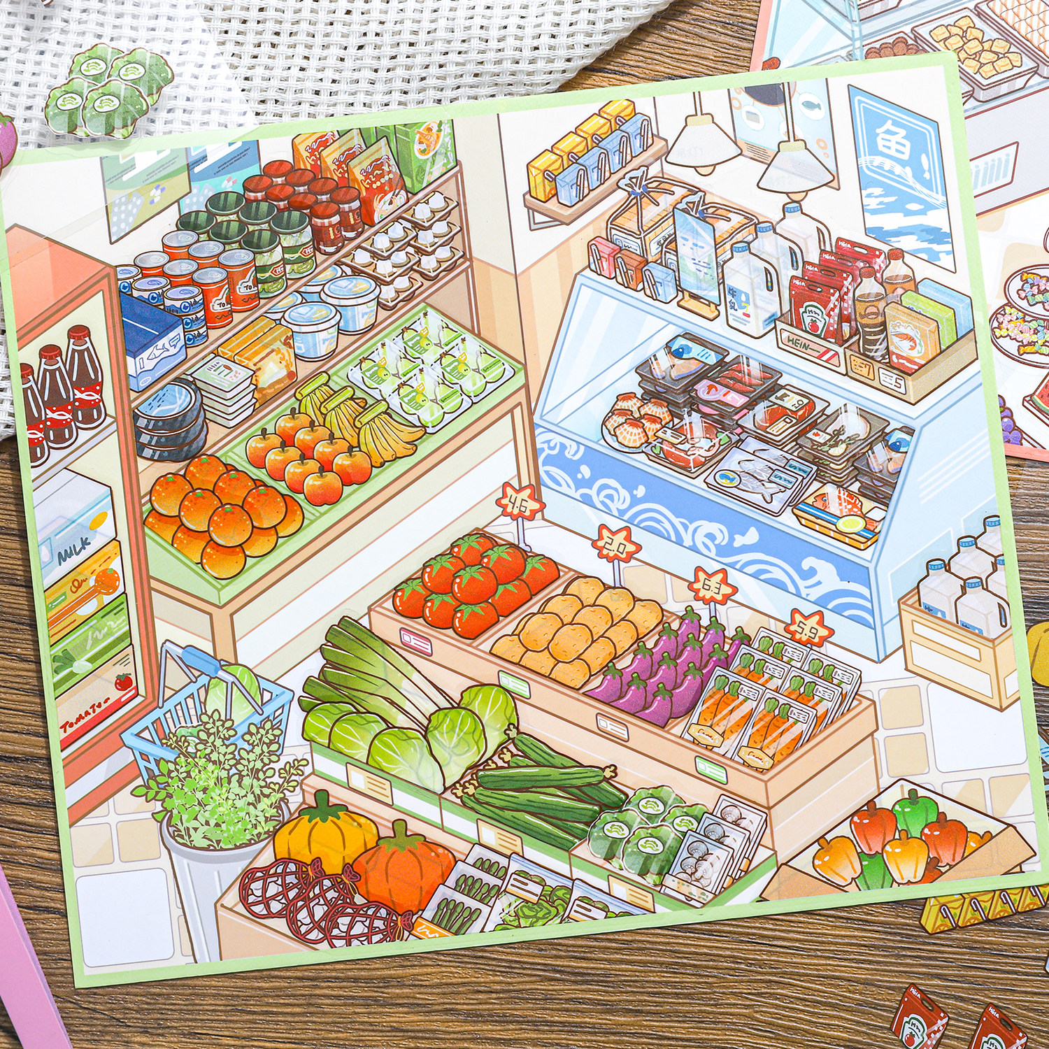 纸迹货架上新时系列造景贴纸3D立体店铺经营码货系列微缩场景diy