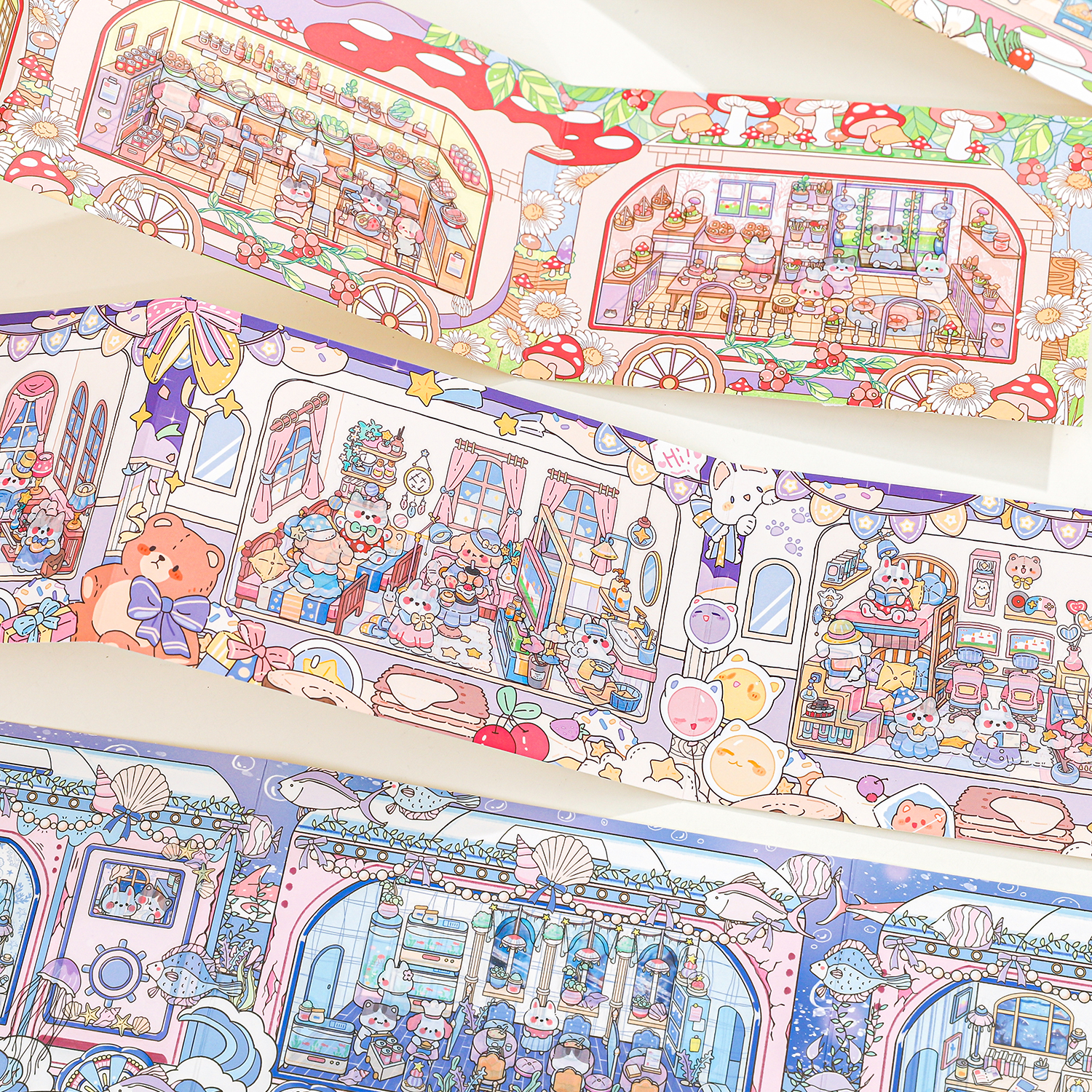 纸迹时光列车系列折页造景贴纸