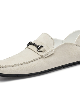 CCE男鞋透气一脚蹬豆豆鞋平底懒人套脚皮鞋驾车休闲鞋男H0033-C