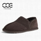 CCE冬面包鞋 男雪地靴低帮羊皮毛一体保暖加绒懒人一脚蹬棉鞋 8196