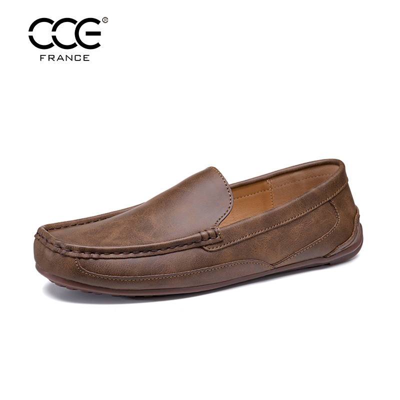 CCE英伦真皮手工一脚蹬豆豆鞋