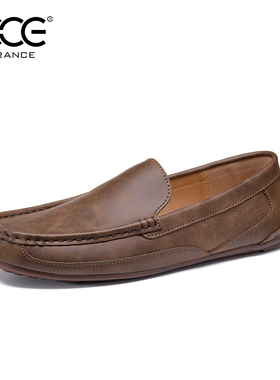 CCE情侣款手工一脚蹬豆豆鞋男真皮疯马牛皮懒人鞋驾车男女鞋1031