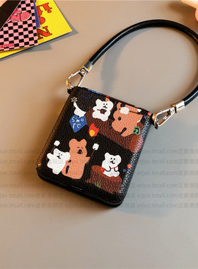 呆萌适用华为pocket2手机壳purax皮nova三星zflip7 5 6卡p50卡通vivox flip硬oppofindn3n2女w24荣耀v小米mix