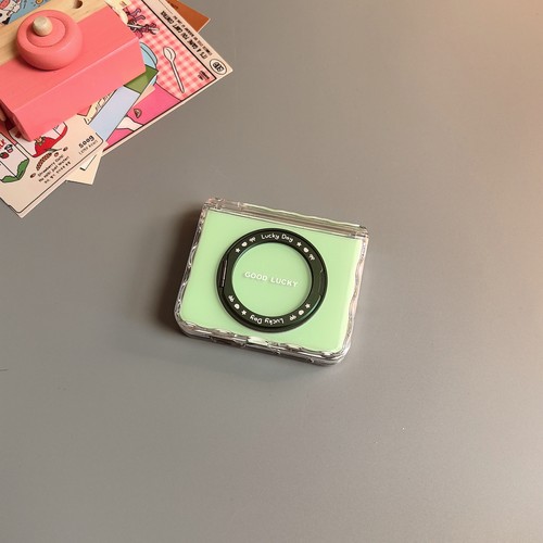 绿色goodlucky透明适用华为purax手机壳三星zflip7硬三星zflip7564卡通女w25可爱fe
