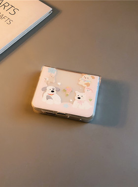 小动物企鹅狗适用华为purax手机壳pocket2小米mixflip硬novaflips三星zflip764卡通p50光面oppofindn3n2女w25