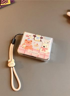 磁吸企鹅适小米mixflip2华为purax手机壳pocket2硬novaflip三星zflip7564卡通vivox透明oppofindn3n2女荣耀v0