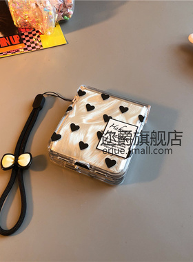爱心适华为pocket2手机壳purax硬小米mixflip2三星zflip75 64卡通nova透明oppofindn3n2女w24荣耀vflip0vivox