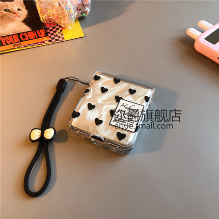 爱心适华为pocket2手机壳purax硬小米mixflip2三星zflip75 64卡通nova透明oppofindn3n2女w24荣耀vflip0vivox