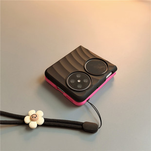 黑玫红磁吸适用小米mixflip2华为purax手机壳pocket2硬novaflip荣耀v三星zflip7564简约vivox女oppofindn3n20