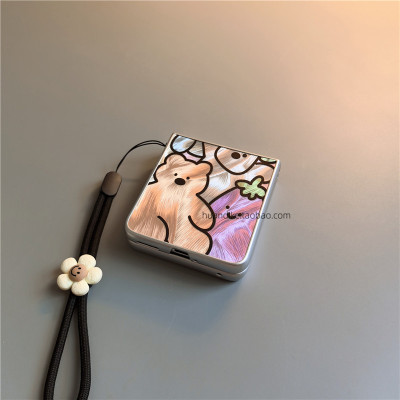 动物适用小米mixflip华为purax手机壳pocket2硬novaflip三星zflip7564卡通vivox磨砂oppofindn3n2女0