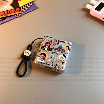 人物适用小米mixflip2手机壳purax硬nova三星zflip75 6磨砂华为pocket2卡通oppofindn3n2女w4荣耀v男p50vivox