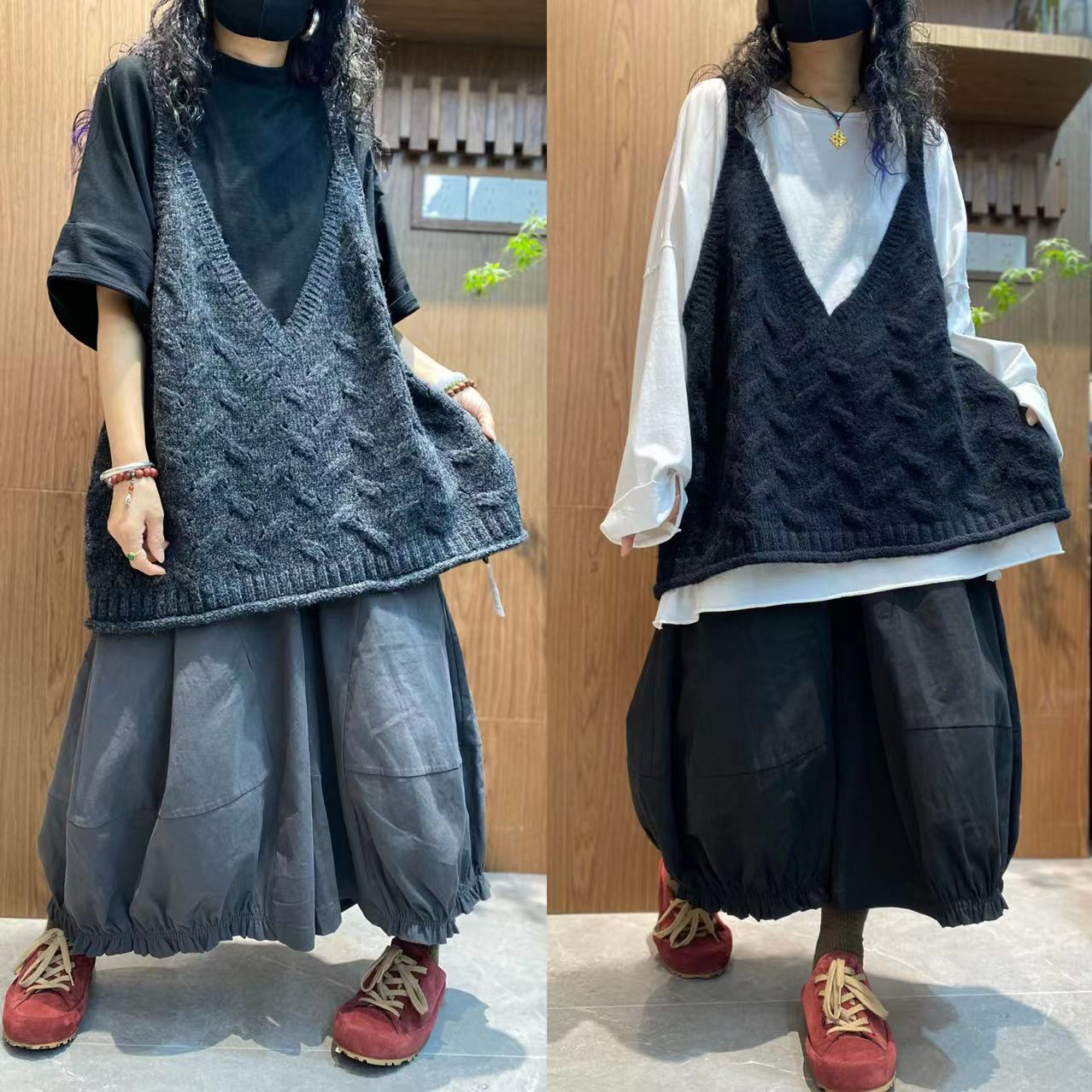 针织复古大码休闲马甲女2025秋季新款宽松显瘦百搭无袖坎肩背心