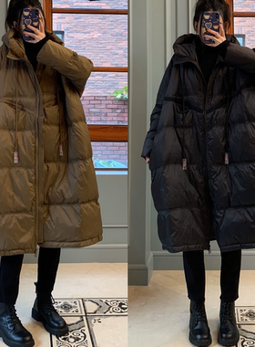 冬款大码中长款羽绒服女保暖加厚白鸭绒时尚减龄品质羽绒外套