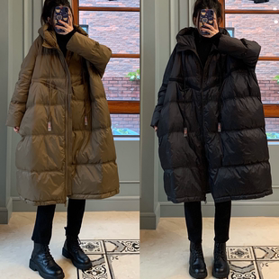 正品冬款大码中长款羽绒服女保暖加厚白鸭绒时尚减龄品质羽绒外套