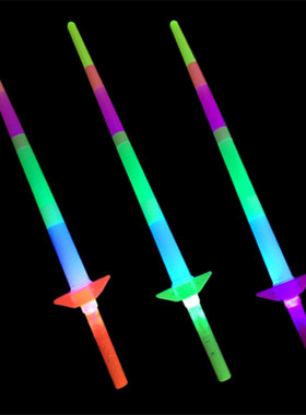 四节伸缩荧光棒演唱会道具儿童发光玩具魔法棒网红夜市地摊货源