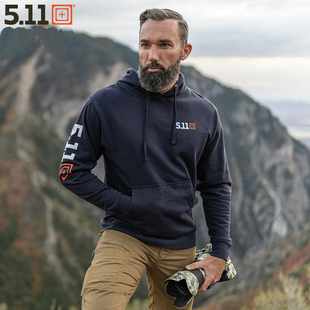 休闲套头衫 5.11新品 男士 棉纯色帽衫 42182 里程连帽卫衣511logo大码