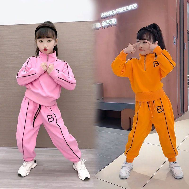 儿童半拉链休闲运动风卫衣套装女童春秋新款字母印花两件套洋气潮,童装/婴儿装/亲子装,套装,淘宝优惠券,粉丝福利购,淘宝优惠卷