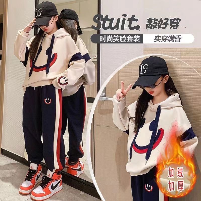 女童套装202新款春秋款加绒加厚