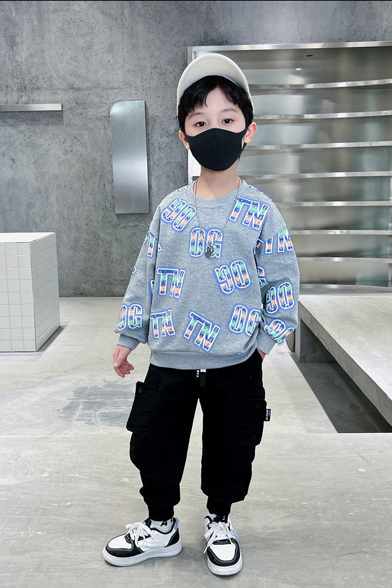 男童卫衣春秋款薄款儿童打底衫帅气百搭春装2025新款童装男韩版潮
