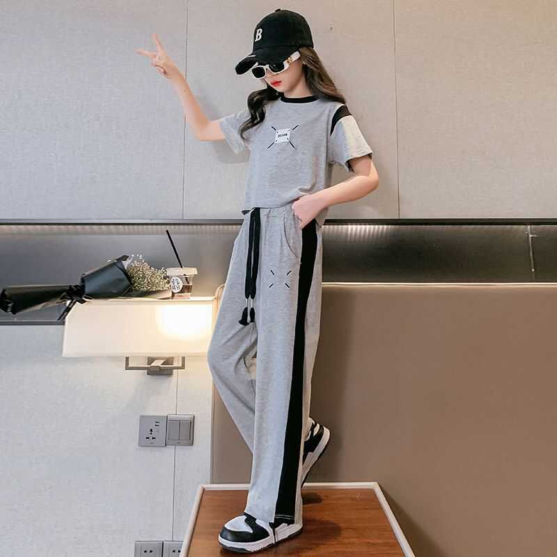 女童套装网红薄款短袖休闲夏季