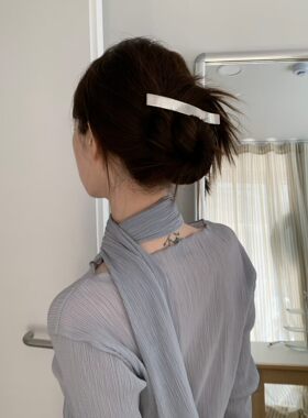 东大门耳垂欧尼正品金属发夹女新款高级感盘发鸭嘴夹子头饰