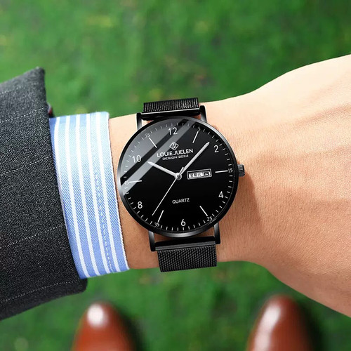 瑞士男表超薄星期日历夜光防水款