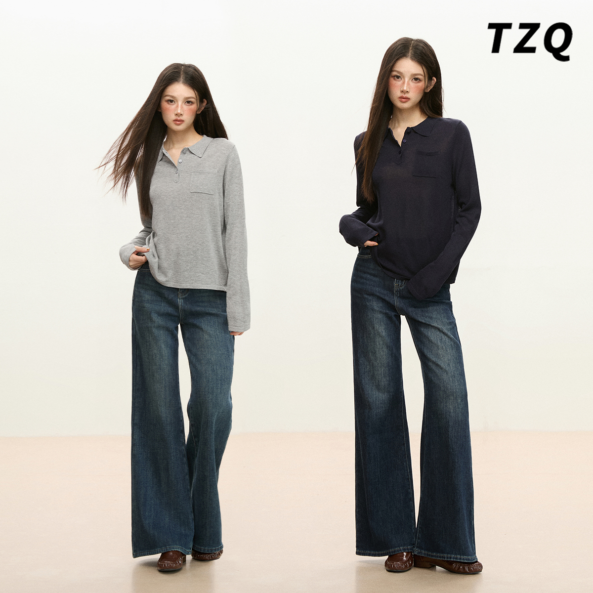 气质简约百搭休闲正肩T恤上衣女