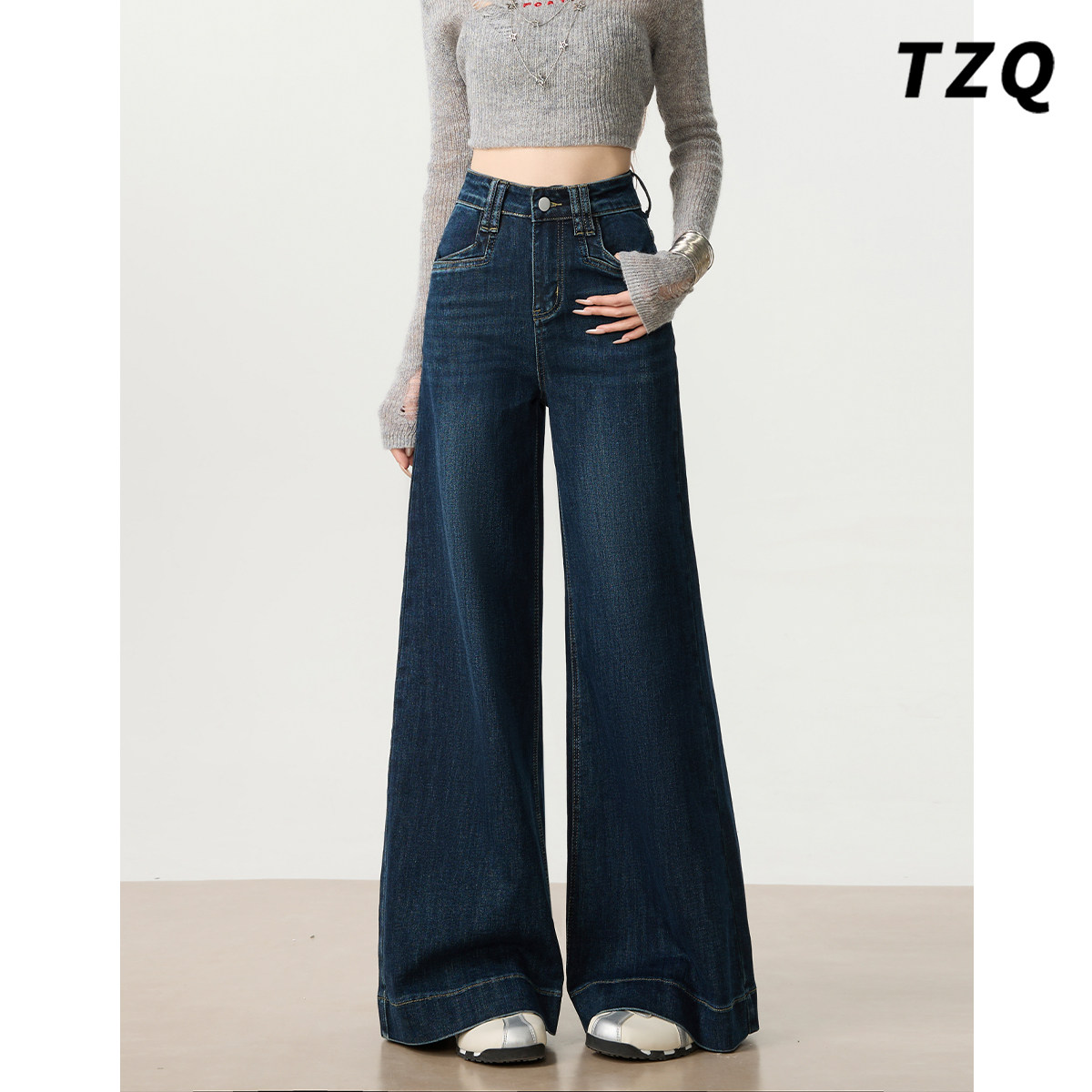 高腰微喇牛仔裤女2025秋季新款