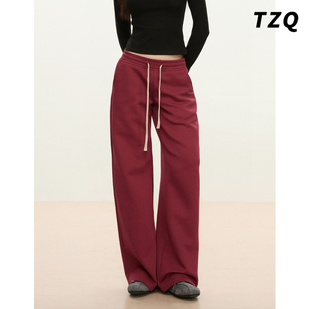 美式高级感百搭运动休闲阔腿裤女