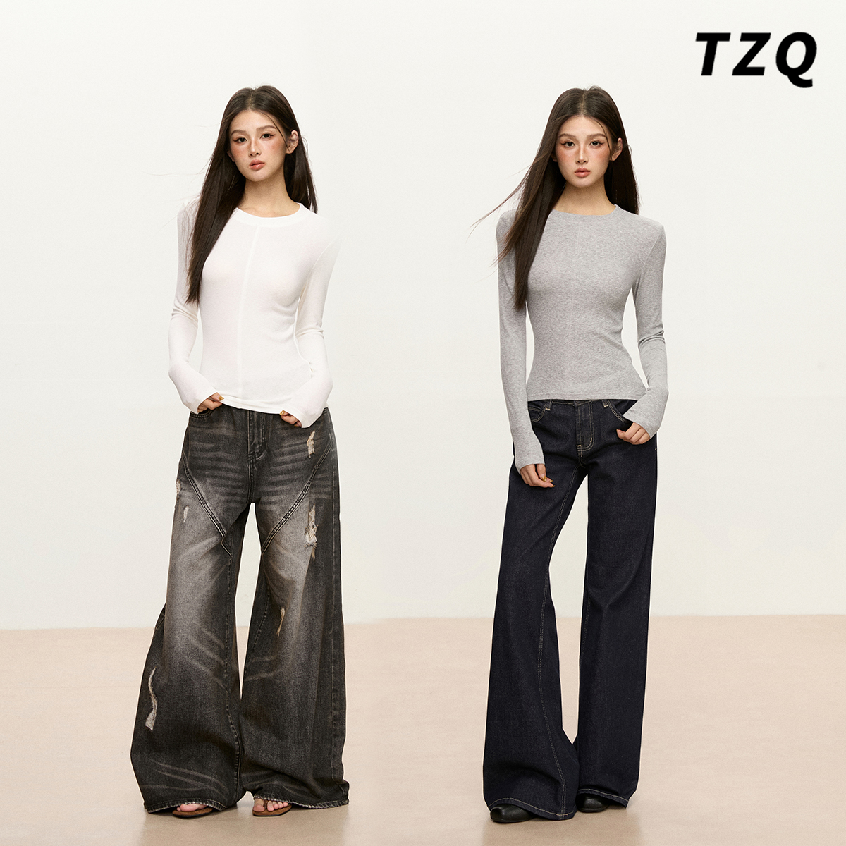 纯色圆领针织衫女2025冬季新款