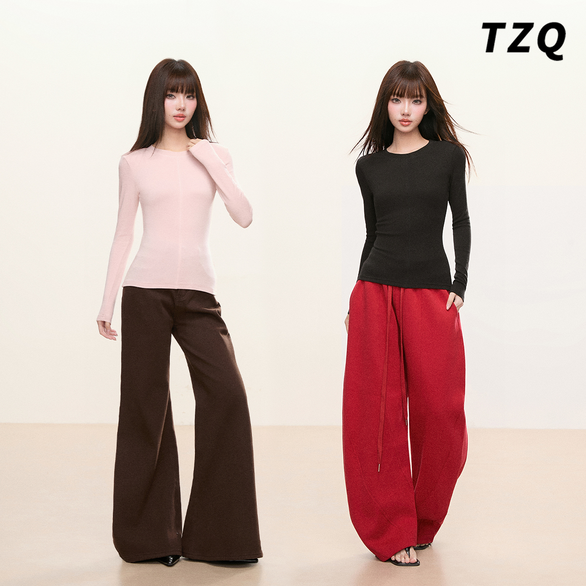 2025冬季圆领纯色针织开衫女