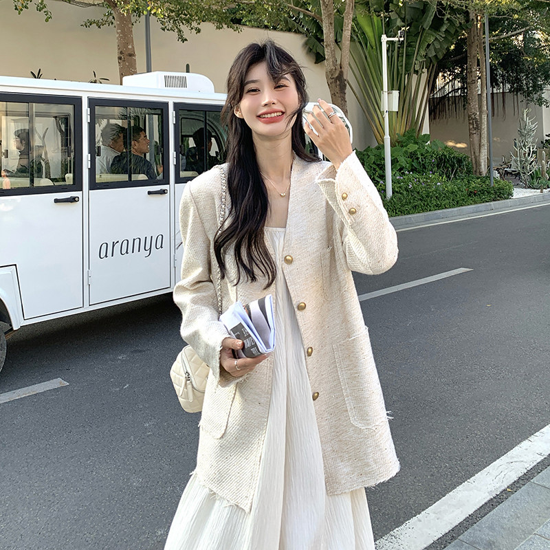2025春季现货亮片小香风西装外套2色入#1018P145K218,女装套装/套裙,唛多