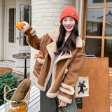 2025冬季新款现货现货加厚浅咖羊羔毛外套#25180-P185-K278，女装皮草，唛多