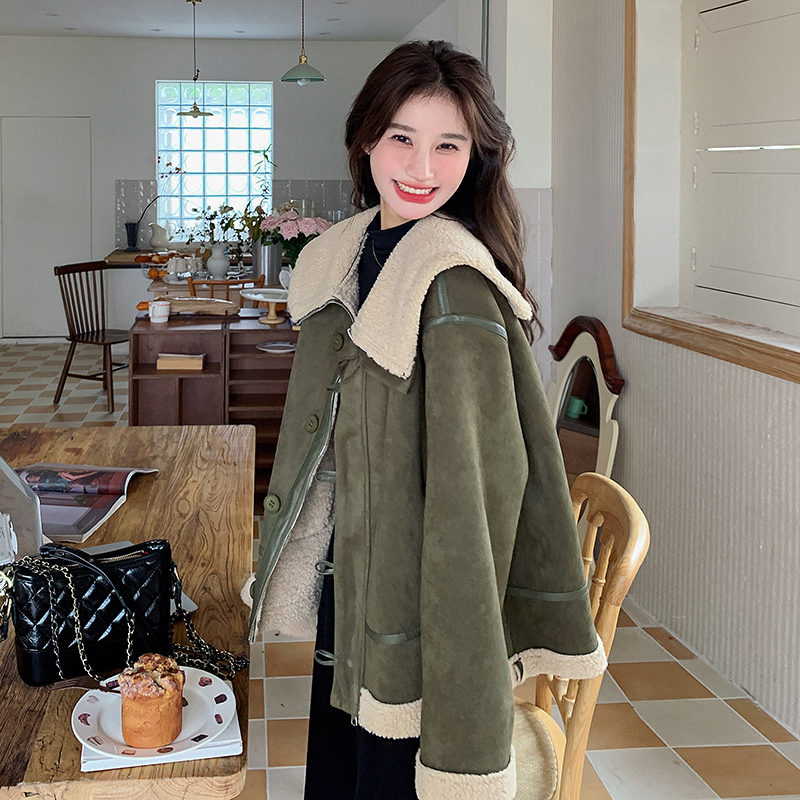 2025冬款现货数据好大翻领皮毛一体2色入#3130-P170-K258，女装皮草，唛多