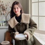 2025冬款现货数据好设计感时尚双色皮毛一体#3130-P170-K258，女装皮草，唛多