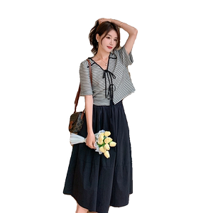 现货，退货率低夏装时尚套装   条纹上衣+半身裙 #3072-P115-K168图片