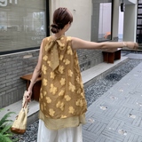 今年流行复古提花无袖背心阔腿裤两件套女2025夏季新款慵懒风气质，商品下架区，唛多