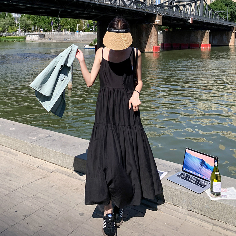 2026夏季现货高级感牛仔套装马甲+背带长裙#3096-p135-k198,女装套装/套裙,唛多