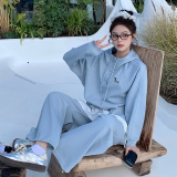 时尚套装小众连帽韩版套头ins薄款春季休闲风百搭，女装运动套装，唛多